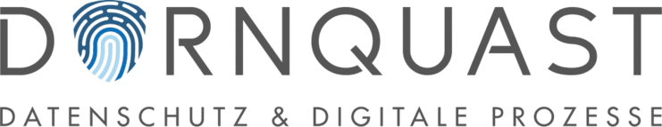 Logo von Dornquast, das den Schriftzug "Dornquast Datenschutz & digitale Prozesse" in modernen Buchstaben zeigt.