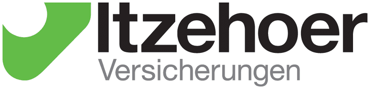 Logo der Itzehoer Versicherungen mit gr&uuml;nem Symbol und schwarzer Schrift.
