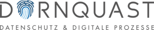 Logo von Dornquast, das den Schriftzug "Dornquast Datenschutz & digitale Prozesse" in modernen Buchstaben zeigt.