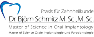 Praxislogo von Dr. Bj&ouml;rn Schmitz f&uuml;r Zahnheilkunde mit Bezug zur Oralimplantologie und Parodontologie.